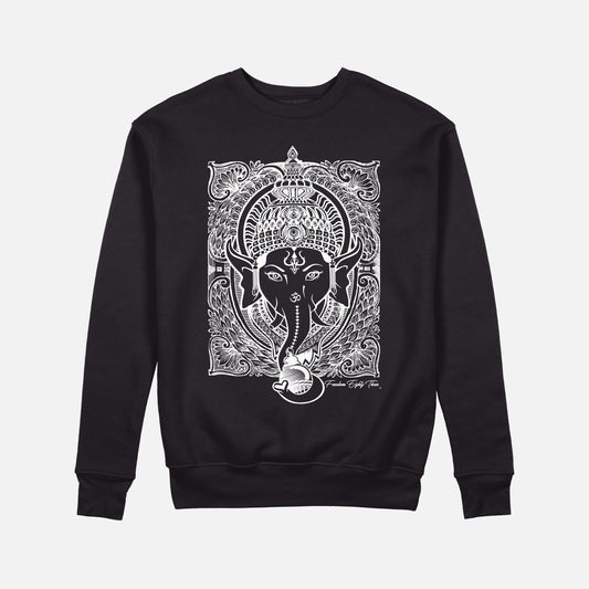 Lord Ganesh Unisex Crewneck   [Black & White] - Freedom 83